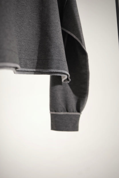 Ensemble de survêtement gris anthracite en coton femme 2 pièces – coutures apparentes et style oversize
